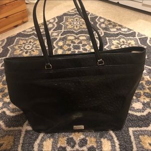 Kate Spade black pebble leather laptop bag